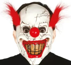 Maschera da clown horror con i capelli