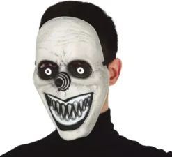 Maschera da clown sorridente grigio in PVC