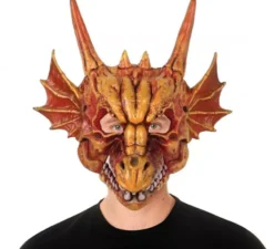 Maschera da drago cornuto marrone