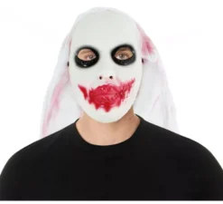 Maschera da fantasma con sangue finto in plastica