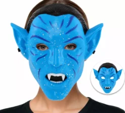Maschera da guerriero tribale blu per donna