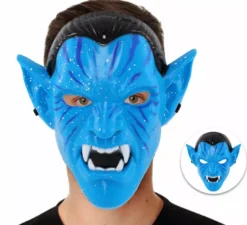 Maschera da guerriero tribale blu per uomo