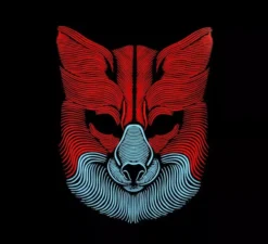 Maschera da lupo iluminacion led