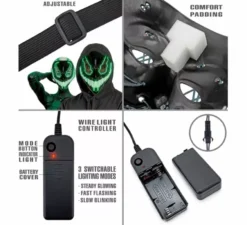 Maschera da mostro con LED verde