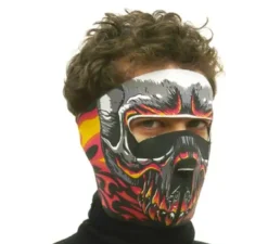 Maschera da mostro di fuoco in tessuto per Halloween