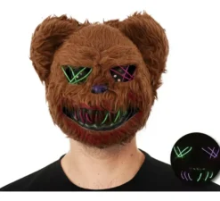 Maschera da orso assassino peloso con luce