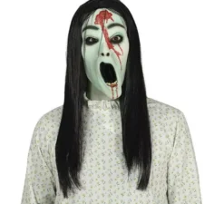 Maschera da ragazza fantasma con capelli in lattice