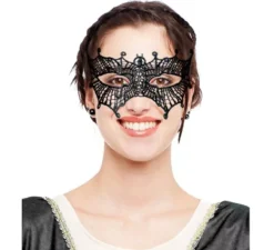 Maschera da ragno in pizzo nero per adulti