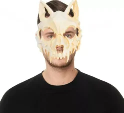 Maschera da scheletro di lupo in plastica per adulti