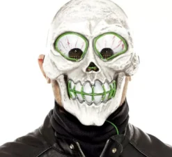 Maschera da Scheletro pazzo con luce verde