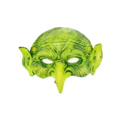 Maschera da strega verde a mezzo volto