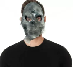 Maschera da teschio in tessuto grigio