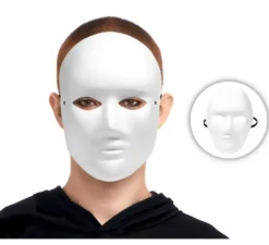 Maschera da uomo bianco di carta
