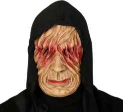 Maschera da uomo lebbroso con cappuccio