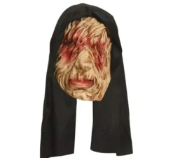 Maschera da uomo lebbroso con cappuccio