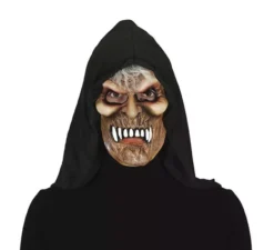 Maschera da vampiro invecchiato con cappuccio in pvc