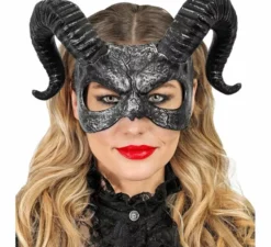 Maschera del demone con le corna nere