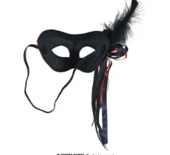 Maschera del diavolo rosso con piuma
