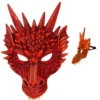 Maschera del drago rosso con corna