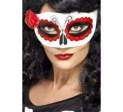 Maschera del giorno dei morti con rosa