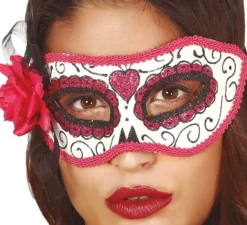 Maschera del giorno dei morti rosa