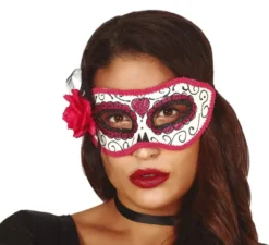 Maschera del giorno dei morti rosa