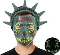 Maschera della Statua della Libertà con tubo luminoso