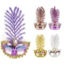Maschera di Carnevale con bouquet di colori assortiti