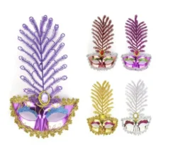 Maschera di Carnevale con bouquet di colori assortiti