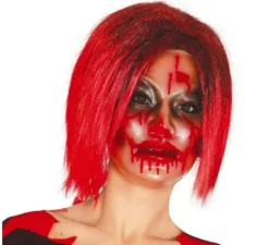 Maschera di donna zombie trasparente con sangue