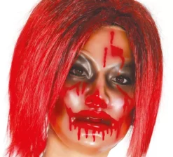 Maschera di donna zombie trasparente con sangue