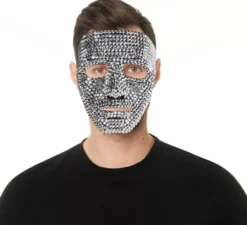 Maschera di gemma d'argento lucida in plastica