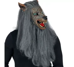 Maschera di lupo mannaro con capelli