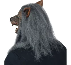Maschera di lupo mannaro con capelli