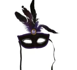 Maschera di piume lilla per adulti