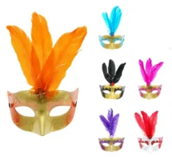 Maschera di piume opache in colori assortiti