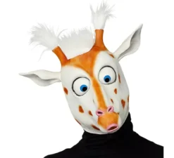 Maschera di testa di giraffa del fumetto con i capelli
