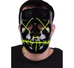 Maschera di The Purge nera con luce.