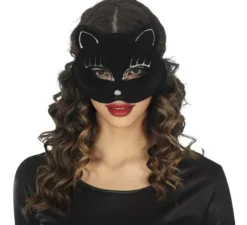 Maschera di velluto del gatto nero