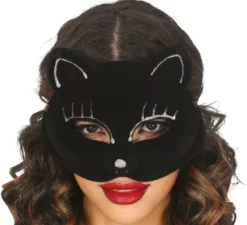 Maschera di velluto del gatto nero