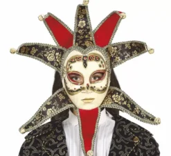 Maschera Donna Veneziana Rossa