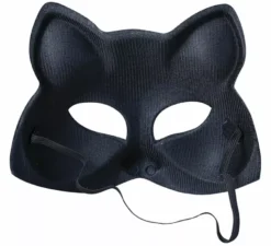 Maschera Gatto Grande con Paillettes Argento