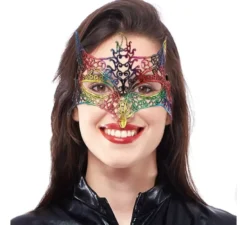 Maschera in pizzo arcobaleno per adulti
