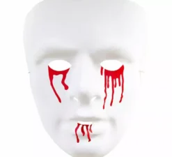 Maschera insanguinata in PVC bianco