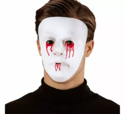 Maschera insanguinata in PVC bianco