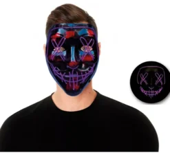Maschera LED viola sinistra con luce in plastica