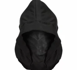 Maschera nera con cappuccio e occhi luminosi