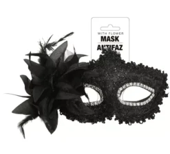 Maschera nera con fiore