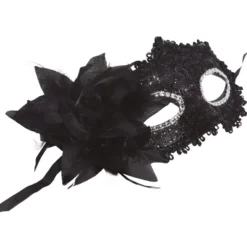 Maschera nera con fiore