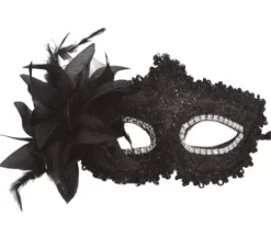Maschera nera con fiore